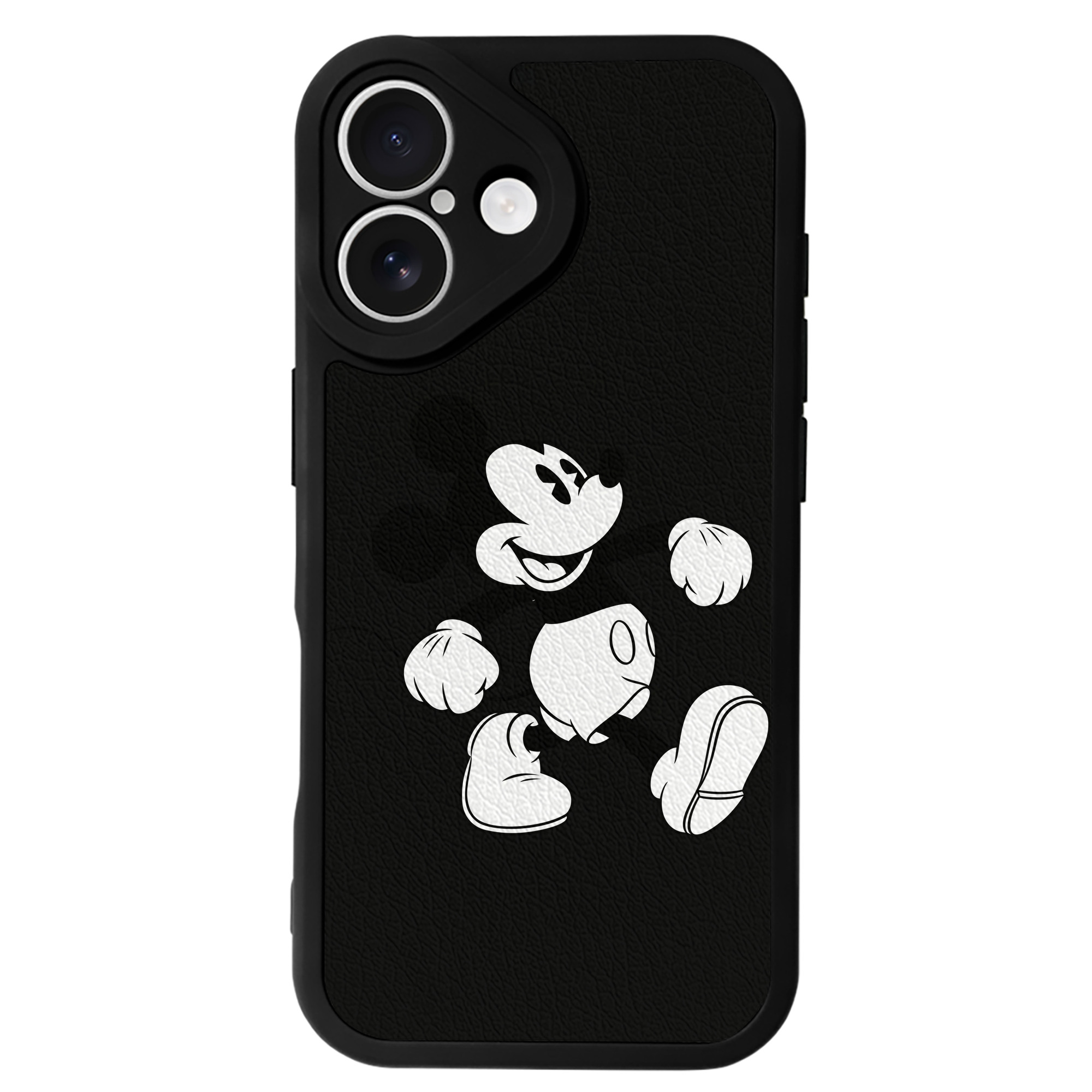 （画像用） ミッキーマウス Mickey Mouse 【iPhone 16シリーズ対応】シリコンスマホケース（レザー調） 材質：シリコン